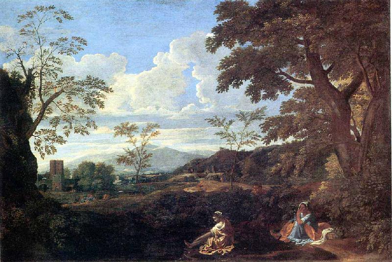 Nicolas Poussin Paysage avec une femme se lavant les pieds oil painting image